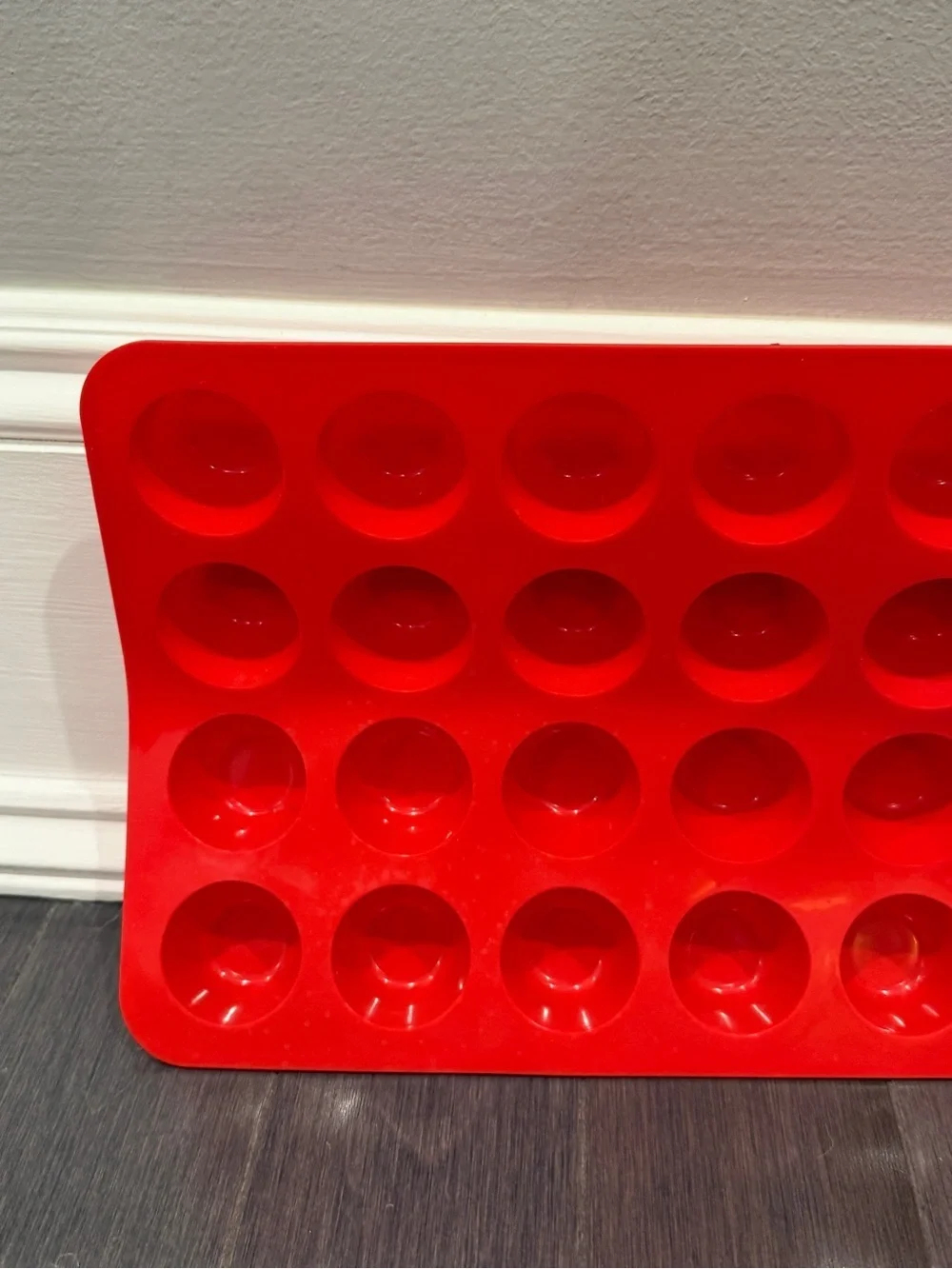 Red Silicone 24 Slot Mini Muffin/Candy Mold Tray Baking Cooking